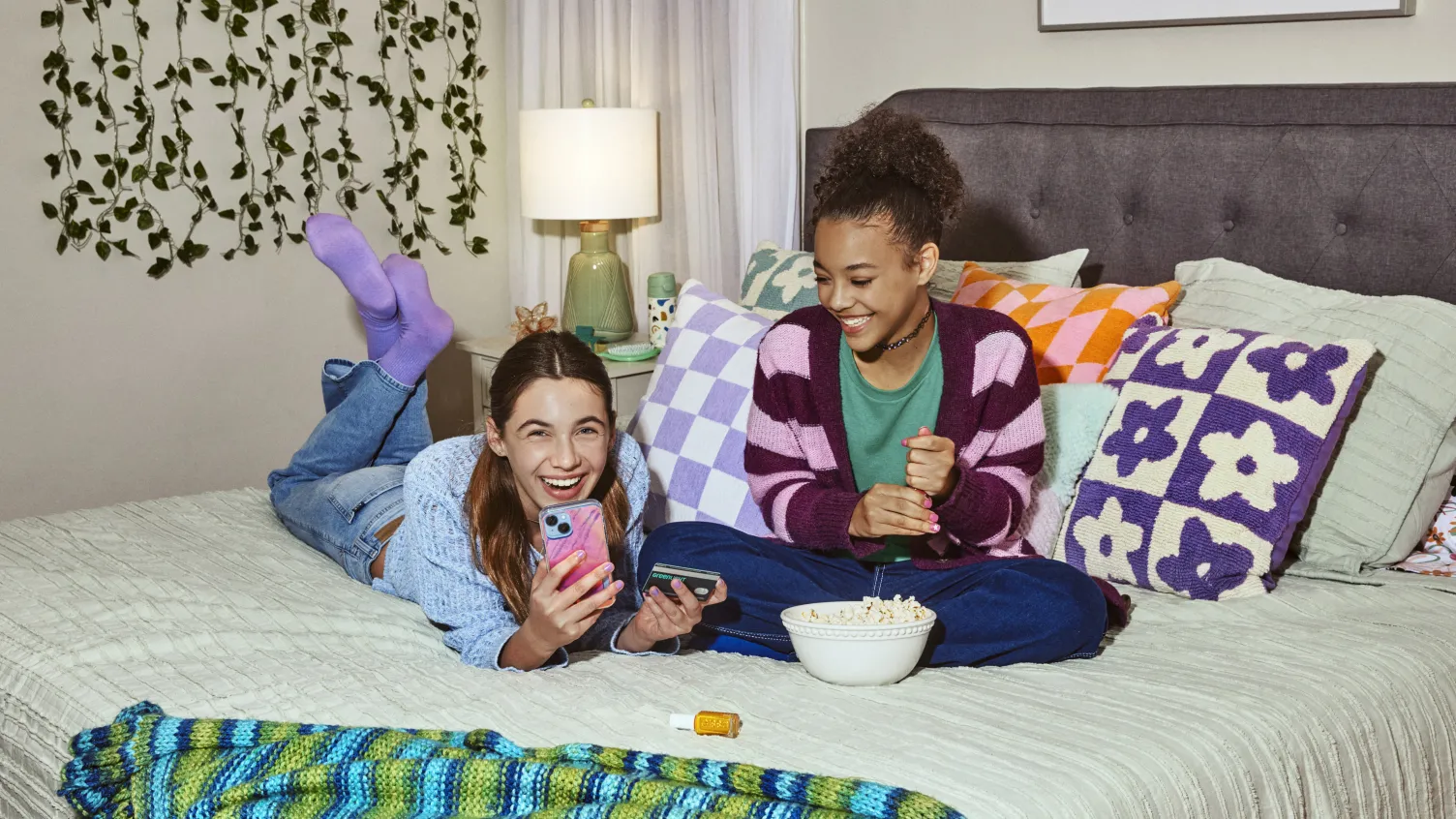 Teenaged girls using Greenlight app