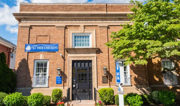 Essex Bank sign at Essex Village branch location