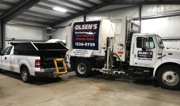 Trucks from Olsen's Sanitation