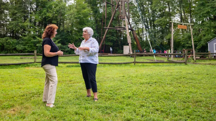 Essex Bank officer at Camp Hazen YMCA