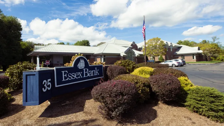 Essex Bank sign at Plains Road branch location