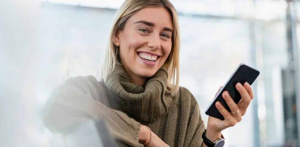 Woman on her mobile phone